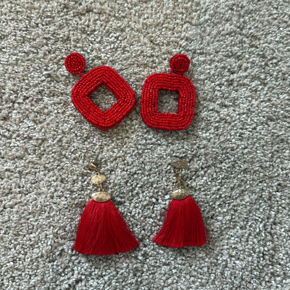 Women’s Red Fun Big Earrings
